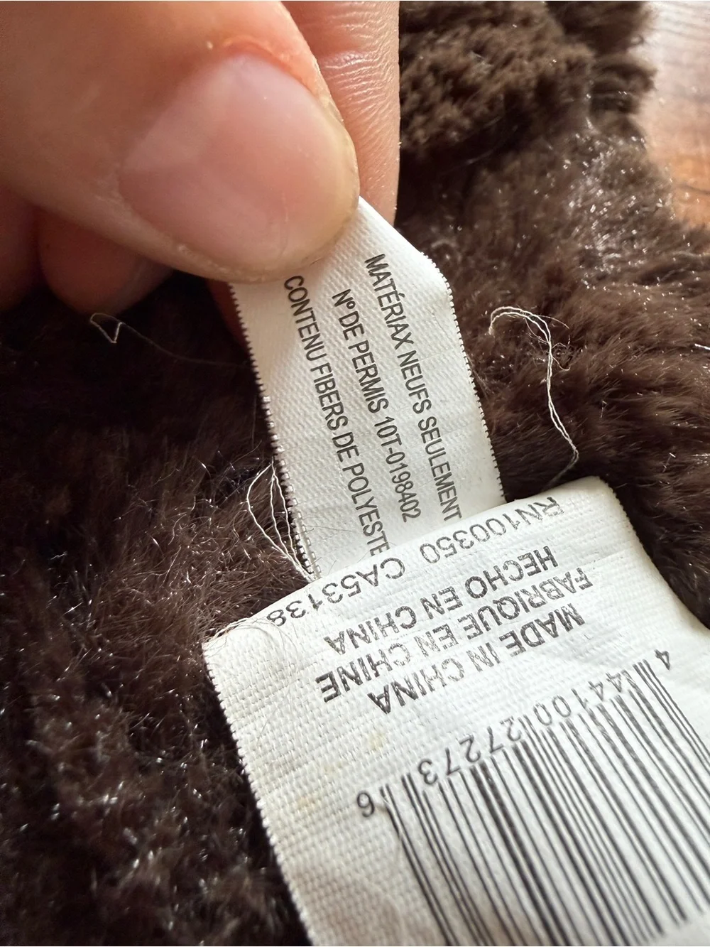 Quilted Faux-Fur Lined Pet Coat - Black and Brown size M